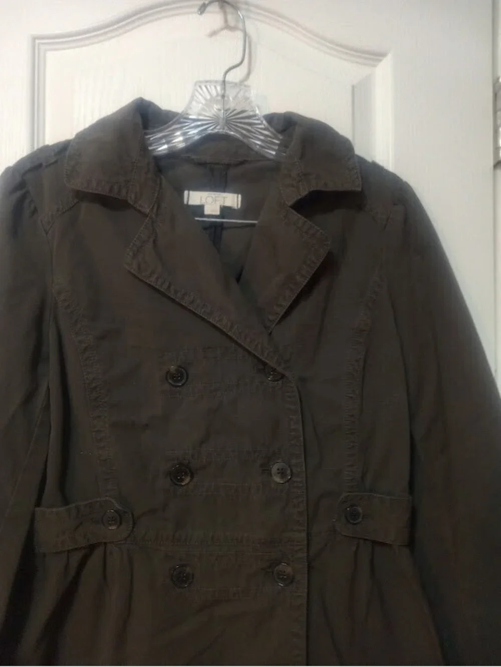 Loft Dark Green Button‑Up Jacket | Size Small |